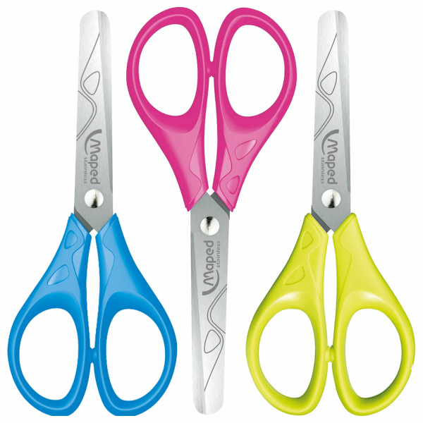 Ножницы MAPED Essentials, 130 мм, закругленные лезвия, ассорти, 464210