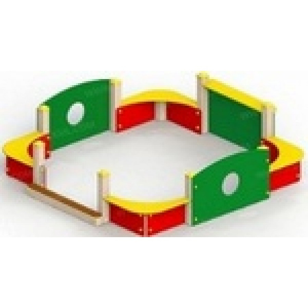 Песоч. двор. без входной арки и козырька ( от 2 лет), деревянный брус, 2650х2760 мм, Н=740 мм