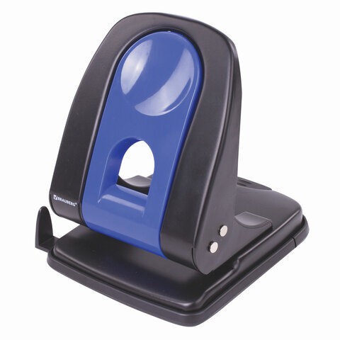 Дырокол BRAUBERG "Office Expert", до 35 листов, черно-синий