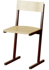 Стул ученический 6гр.(460мм) фанера, м/к серый (М200У)