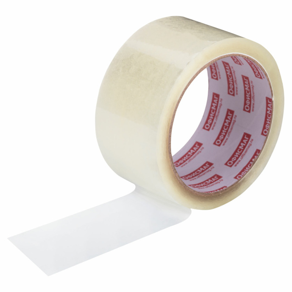 Клейкая лента 50мм*66м ОФИСМАГ 50мкм, прозрачная, морозостойкая