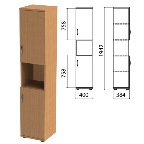 Шкаф полузакрытый "Этюд", 400х384х1942мм, цвет бук бавария 