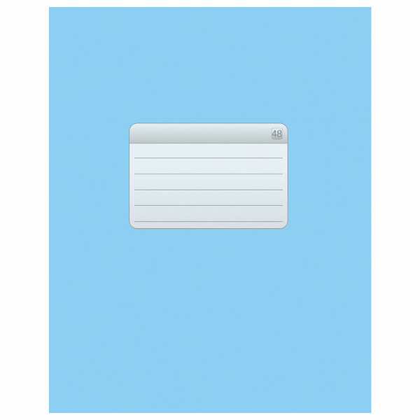 Тетрадь 48л. клетка HATBER-ECO, скоба, офсет №2, обложка мелованная бумага, "Голубая",