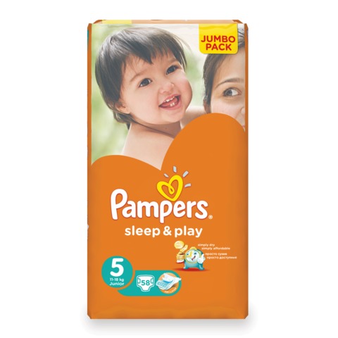 Подгузники PAMPERS (Памперс) Sleep&Play, размер 5 (11-18 кг) 58шт, ш/к 03582