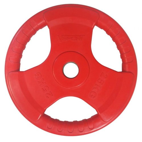 Диск «олимпийский» 25 кг обрезиненный LC-25 цветной с ручкой
