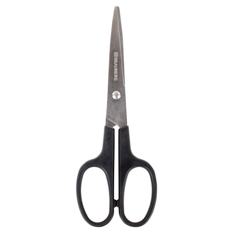 Ножницы BRAUBERG "Standard" 160 мм, классической формы, черные, 237095