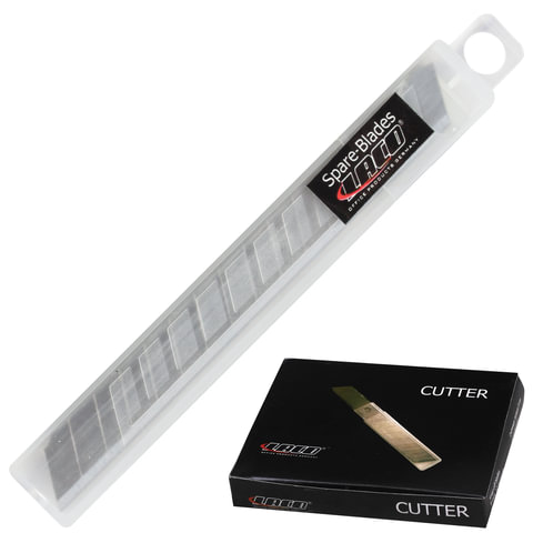 Лезвия для ножей 9 мм LACO (Германия), комплект 10 шт., толщина лезвия 0,5 мм, в пластиковой тубе, K