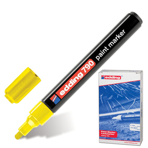 Маркер лаковый EDDING 2-4мм, круглый наконечник, пластиковый корпус, желтый, E-790/5