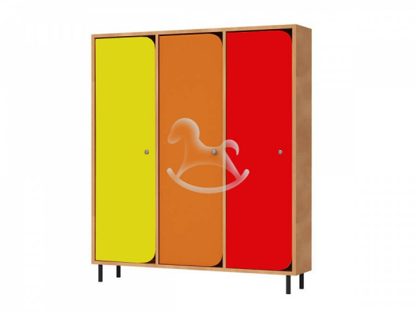 Шкаф "Компакт" 3-х секционный, ЛДСП, 856*280*1300 мм, цветной фасад