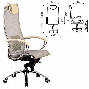 Кресло офисное МЕТТА "Samurai" L1-1K - TS, бежевый