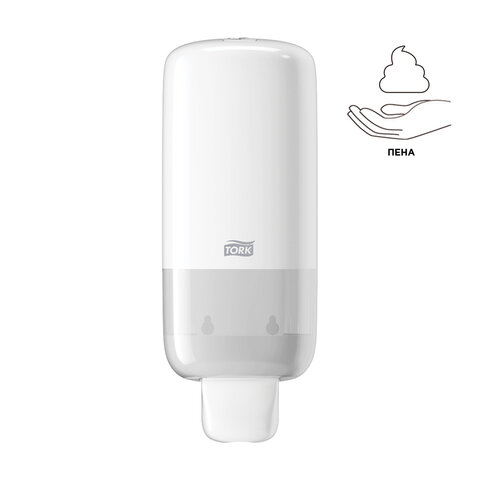 Диспенсер для жидкого мыла-пены TORK (Система S4) Elevation, белый, 1 л (картридж 601673), 561500