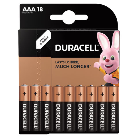 Батарейка DURACELL Basic, AAA (LR03,24А),алкалиновая, мизинчиковая, блистер,(ш/к 7557)