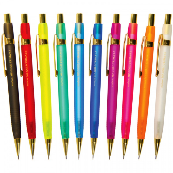 Карандаш механический MunHwa "MP Gold Trima" 0,5мм, с ластиком, корпус ассорти BMPG05