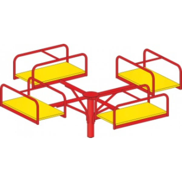 Карусель "Забава", 3-12 лет, влагостойкая фанера, размеры 2150 х 2150 мм, H=730 мм, Н площадки=80 мм