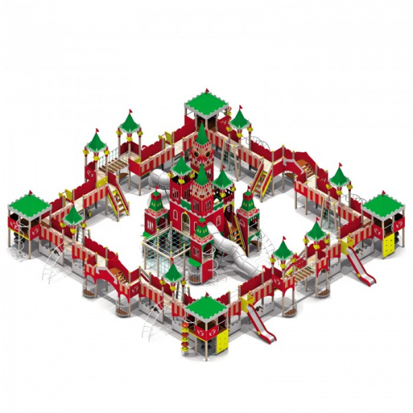Детский игровой комплекс (6-12 лет) 20260х18840 мм, Н = 9000 мм, Н площадок = 1550 мм, 2050 мм, 2550