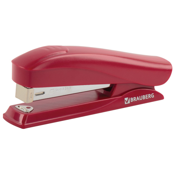 Степлер №24/6, 26/6 BRAUBERG "ST-100", до 20 листов, красный, 227783 Степлер №24/6, 26/6 BRAUBERG "ST-100", до 20 листов, красный, 227783