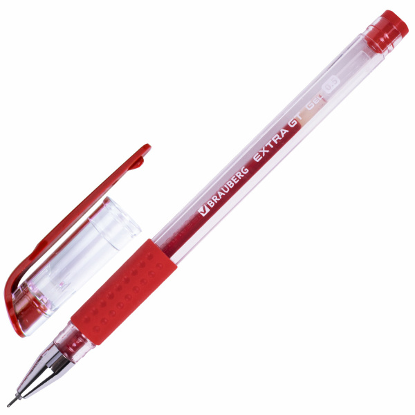 Ручка гелевая с грипом BRAUBERG "EXTRA GT NEEDLE", КРАСНАЯ, игольчатый узел 0,5 мм, линия 0,35 мм, 1 Ручка гелевая с грипом BRAUBERG "EXTRA GT NEEDLE", КРАСНАЯ, игольчатый узел 0,5 мм, линия 0,35 мм, 1
