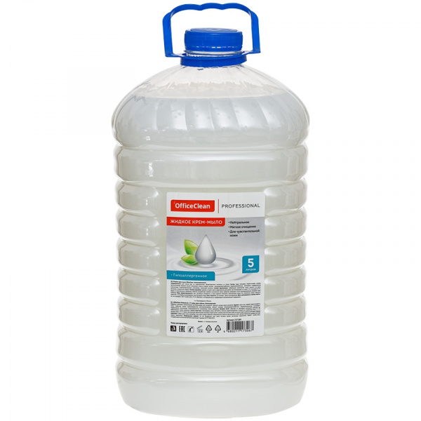 Мыло-крем жидкое 5л OfficeClean "Proffesional. Гиппоаллергенное", ПЭТ