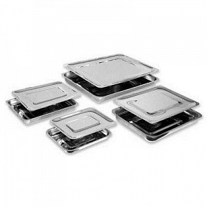 Лоток медицинский прямоугольный с крышкой 300*220*30 мм.