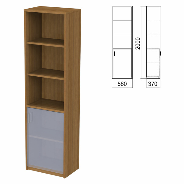 Шкаф полузакрытый "Арго", 560х370х2000 мм, орех (КОМПЛЕКТ) 