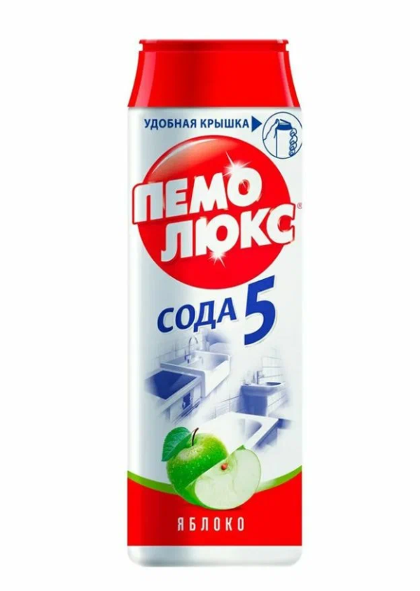 Чистящее средство Пемолюкс "Сода-5 "Яблоко", порошок, 480г, ш/к 80777
