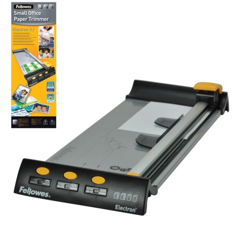 Резак FELLOWES роликовый ELECTRON, A3, длина реза 455 мм, 10 л., метал. основание, LED указка