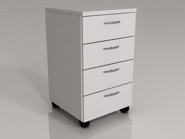 Тумба ТП 1/07 на колесах (4 ящика), 450*450*700мм. Размеры: 450*450*700мм