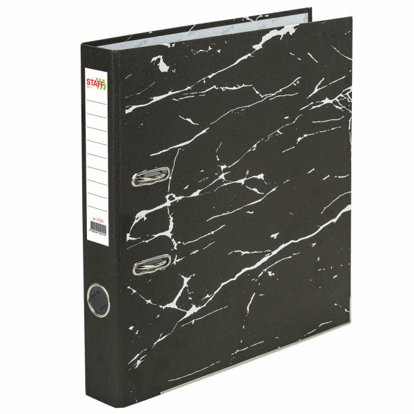 Папка-регистратор STAFF "Profit" с мраморным покрытием, 50 мм, с уголком, черная, СЪЕМНЫЙ МЕХАНИЗМ,  Папка-регистратор STAFF "Profit" с мраморным покрытием, 50 мм, с уголком, черная, СЪЕМНЫЙ МЕХАНИЗМ,