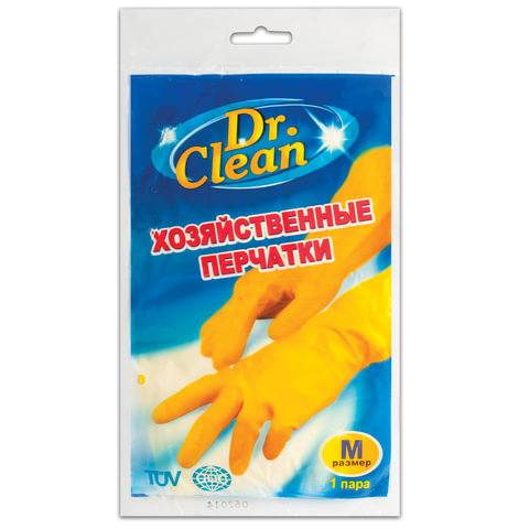 Перчатки хоз.латексные DR.CLEAN (Доктор Клин), без х/б напыления, размер М (средний), ш/к 45057 Перчатки хоз.латексные DR.CLEAN (Доктор Клин), без х/б напыления, размер М (средний), ш/к 45057