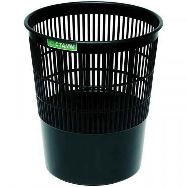 Корзина для бумаг Стамм, 14л, сетчатая, черная КР51