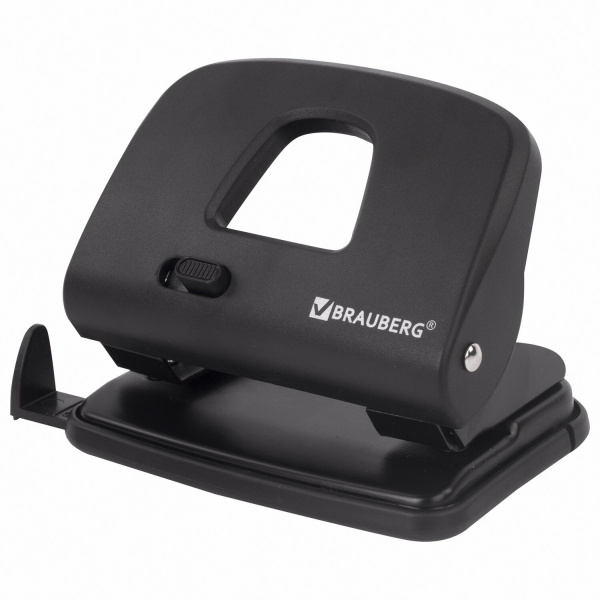 Дырокол BRAUBERG "SX-20", до 20 листов, черный, 229694 