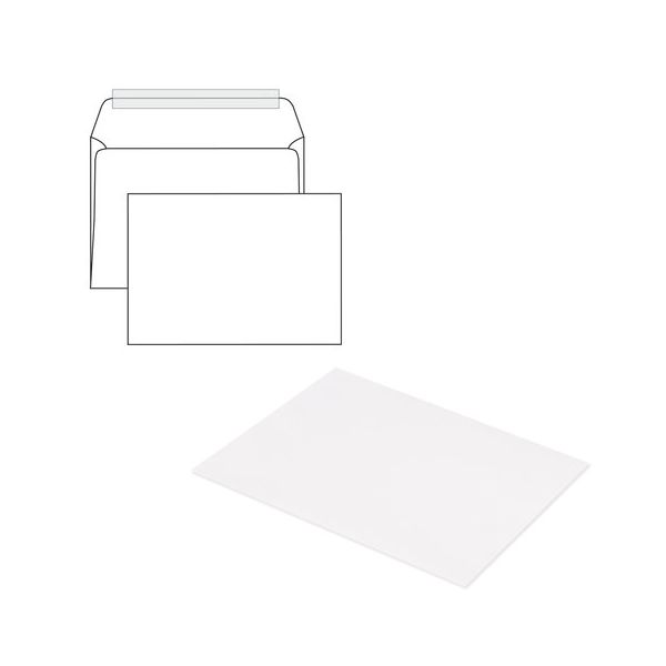 КОНВЕРТ С4 белый, с отрывной полосой