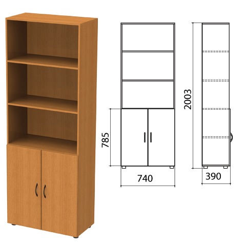 Шкаф полузакрытый "Фея", 740х390х2000мм, цвет орех милан