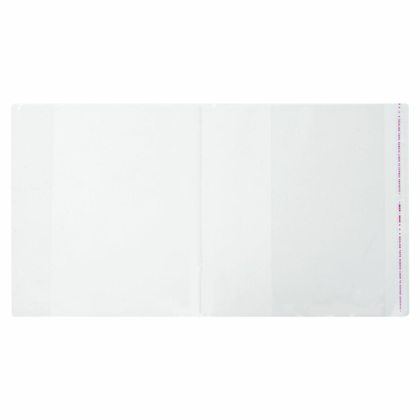 Обложка ПП для тетради и дневника, универсальная, прозрачная, КЛЕЙКИЙ КРАЙ, 80мкм, 215х400мм, 16.14