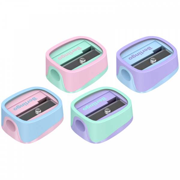 Точилка пластиковая Berlingo "Haze", 1 отверстие, ассорти, туба BBp_15028