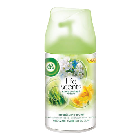 Картридж аэрозольный, 250 мл, AIRWICK (Эйрвик) LifeScents, "Первый день весны", диспенсеры 600582-83
