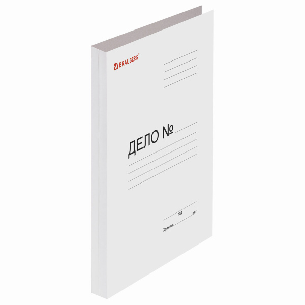 Скоросшиватель карт. мел. BRAUBERG, гарант. пл. 320г/кв.м., белый (на200л.)