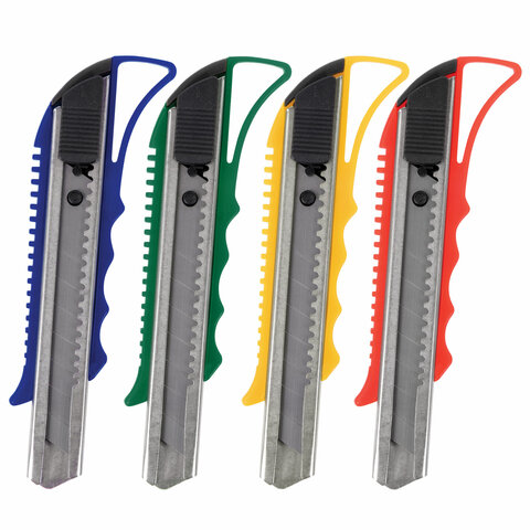 Нож канцелярский 18 мм STAFF "Profit", усиленный, металлические направляющие, автофиксатор