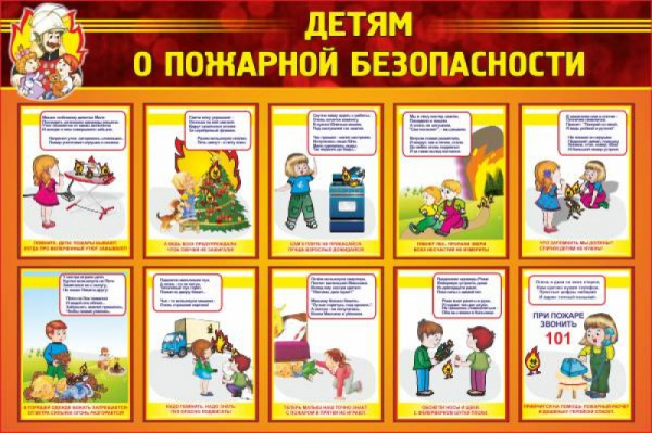 Стенд "Детям о пожарной безопасности", 1,0х0,8, без карманов
