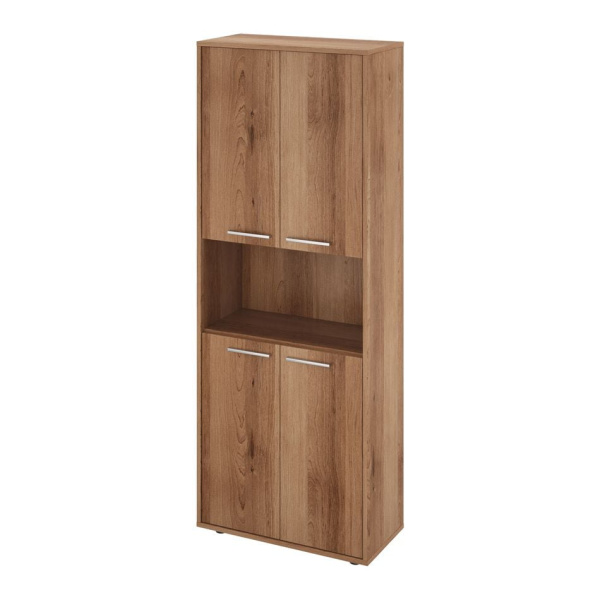 Шкаф 1 откр. полка 700х338х1845 (КЦ14+КЦ17*4) ((Бук артизан трюфельный40)) Канцлер