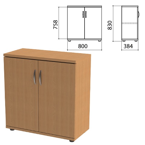 Шкаф закрытый "Этюд", 800х384х830 мм, цвет бук бавария (КОМПЛЕКТ) 