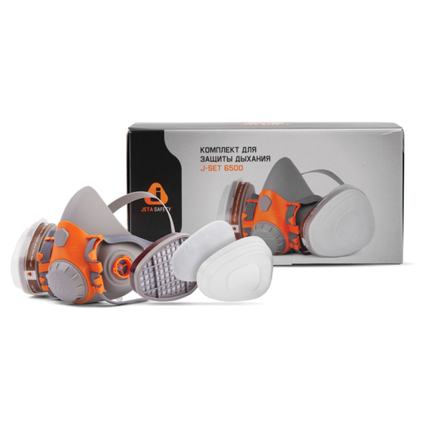 Комплект защитный Jeta Safety 6500 (перчатки, полумаска, фильтр, предфильтр, держатель), размер L, J