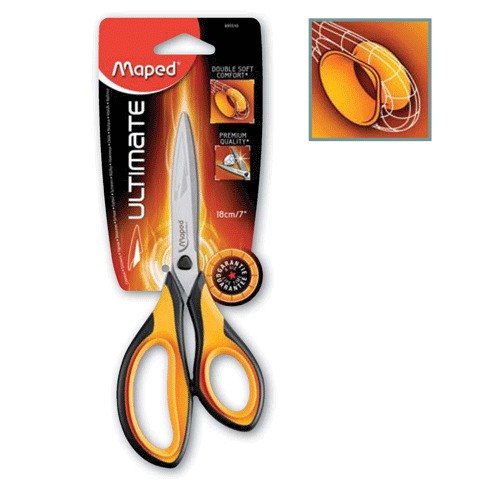 Ножницы MAPED (Франция) "Ultimate" 180мм, повышен. прочность лезвий, карт.упак.с европодвесом,695510 Ножницы MAPED (Франция) "Ultimate" 180мм, повышен. прочность лезвий, карт.упак.с европодвесом,695510