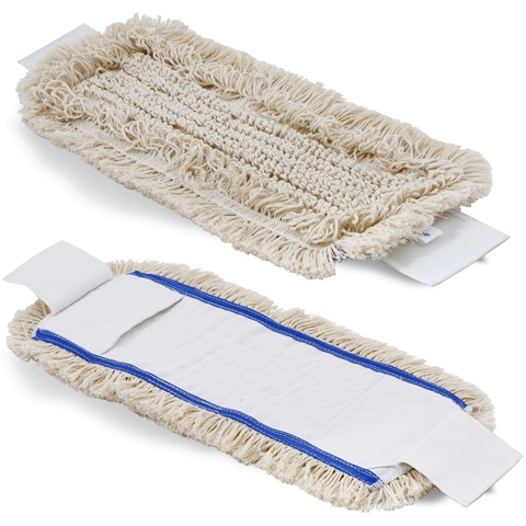 Насадка МОП плоская для швабры/держателя 40 см, уши/карманы, хлопок/полиэстер, "Экомоп", НАС143