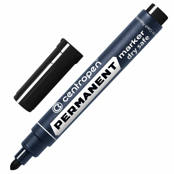 Маркер перманентный (нестираемый) CENTROPEN, круглый наконечник, 2,5мм, черный, 8510/Ч