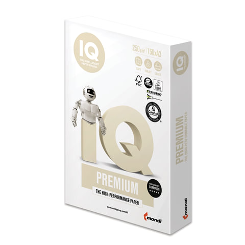 Бумага IQ PREMIUM, А3, 250 г/м2, 150 л., класс "А+", Австрия, белизна 170% (CIE)