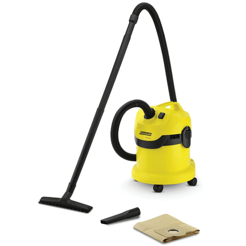 Пылесос  KARCHER (КЕРХЕР) MV/WD 2, с пылесборником, потреб.мощность 1000 Вт, желтый, 1.629-760.0 Пылесос  KARCHER (КЕРХЕР) MV/WD 2, с пылесборником, потреб.мощность 1000 Вт, желтый, 1.629-760.0