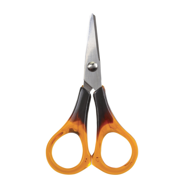 Ножницы STAFF Basic 115 мм, ручки под янтарь, ПВХ чехол с европодвесом, 236935