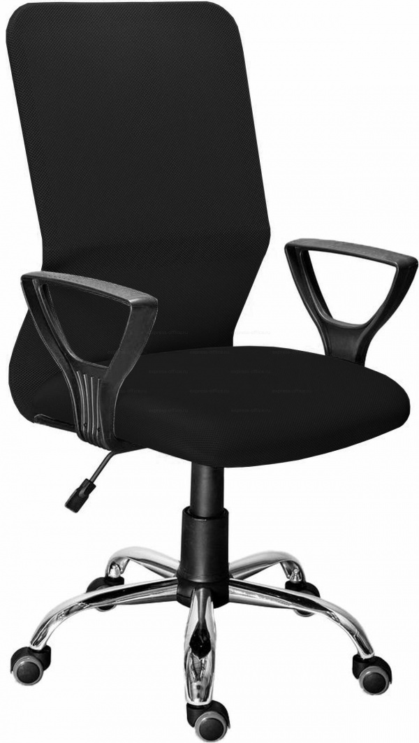 Кресло офисное МГ-21 ГОЛЬФ ХРОМ черное