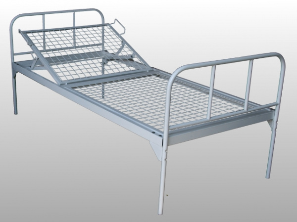 Кровать общебольничная с регулируемым подголовником МСК - 111. Размеры: 1950*700*840мм